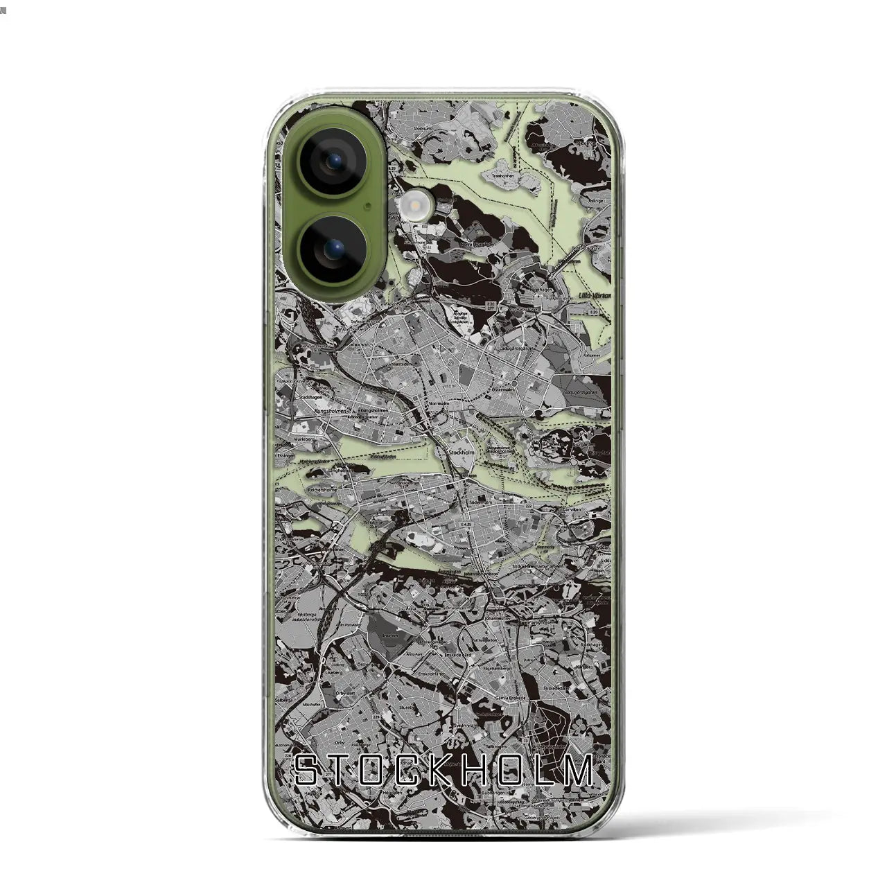 【ストックホルム（スウェーデン）】地図柄iPhoneケース（クリアタイプ）