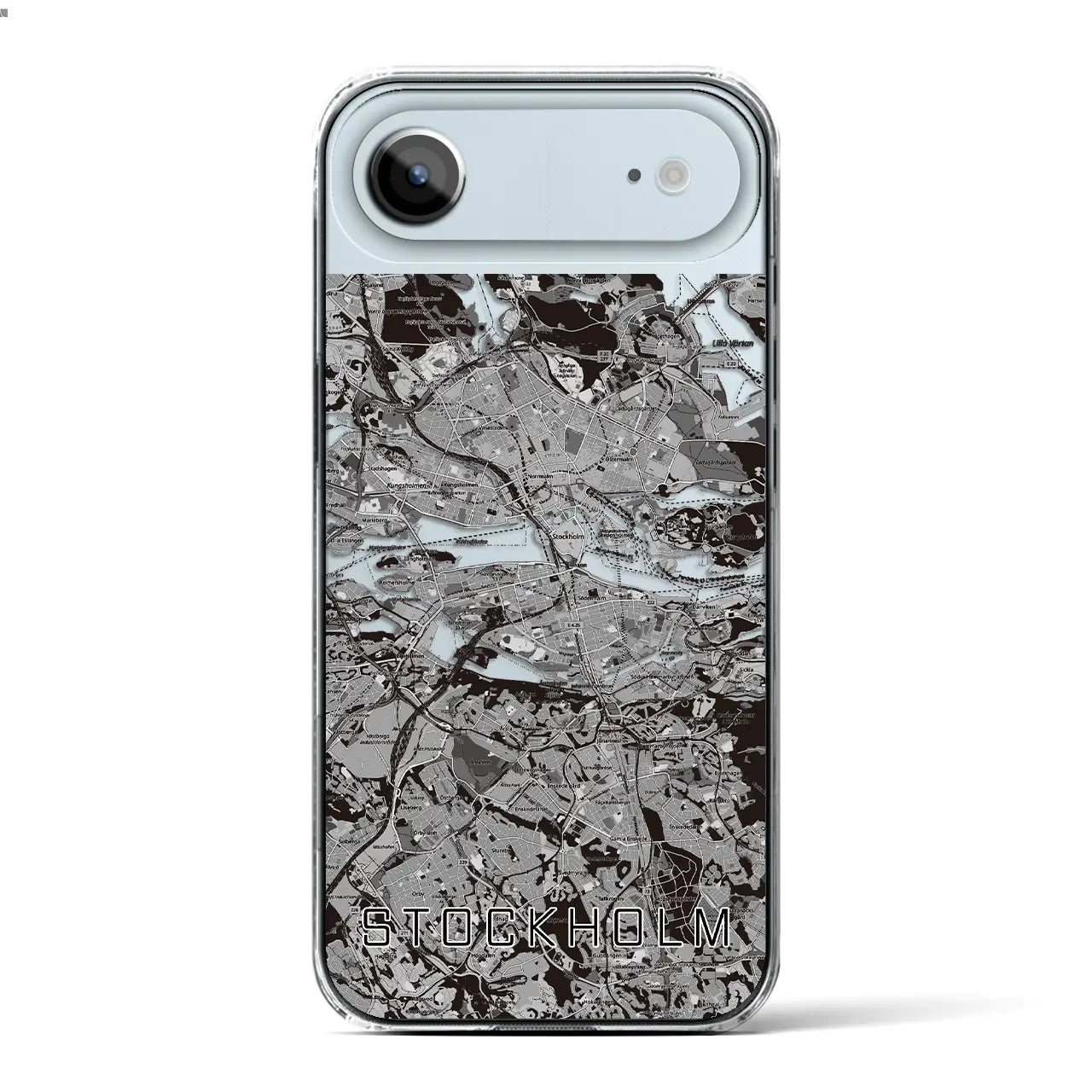 【ストックホルム（スウェーデン）】地図柄iPhoneケース（クリアタイプ）