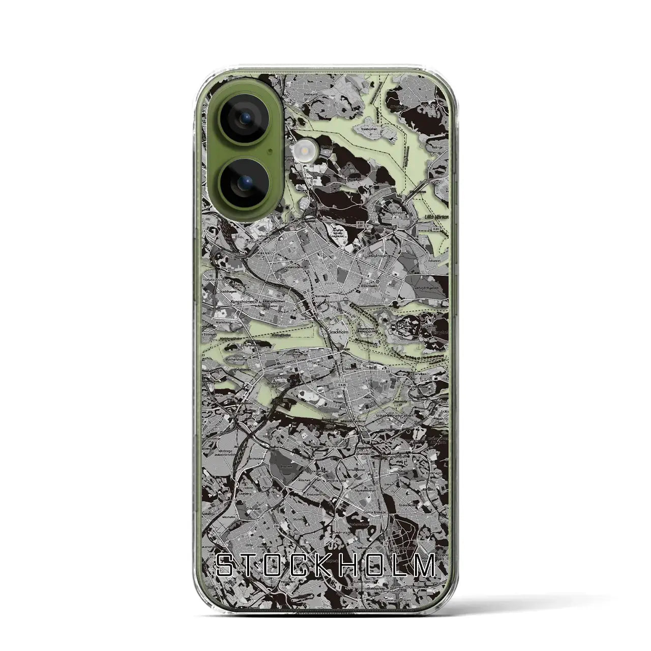 【ストックホルム（スウェーデン）】地図柄iPhoneケース（クリアタイプ）