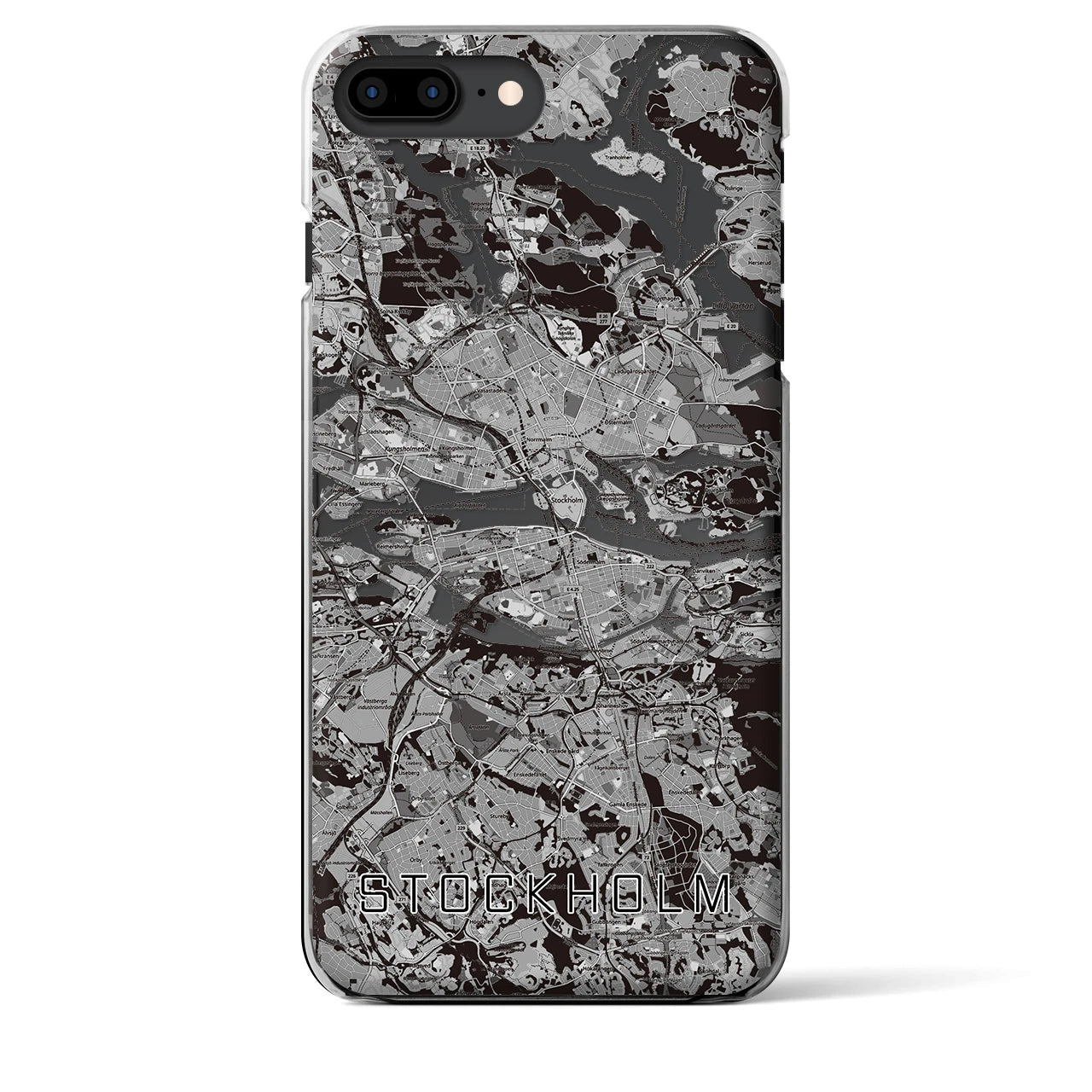 【ストックホルム（スウェーデン）】地図柄iPhoneケース（クリアタイプ）