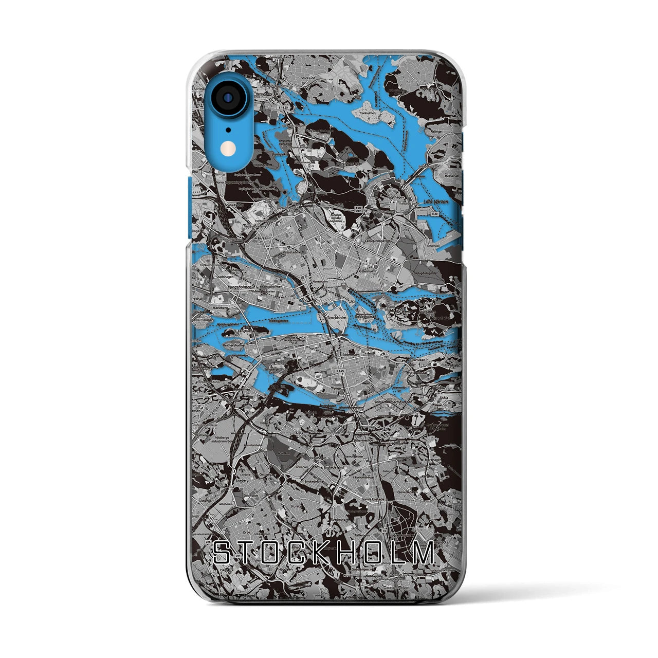 【ストックホルム（スウェーデン）】地図柄iPhoneケース（クリアタイプ）