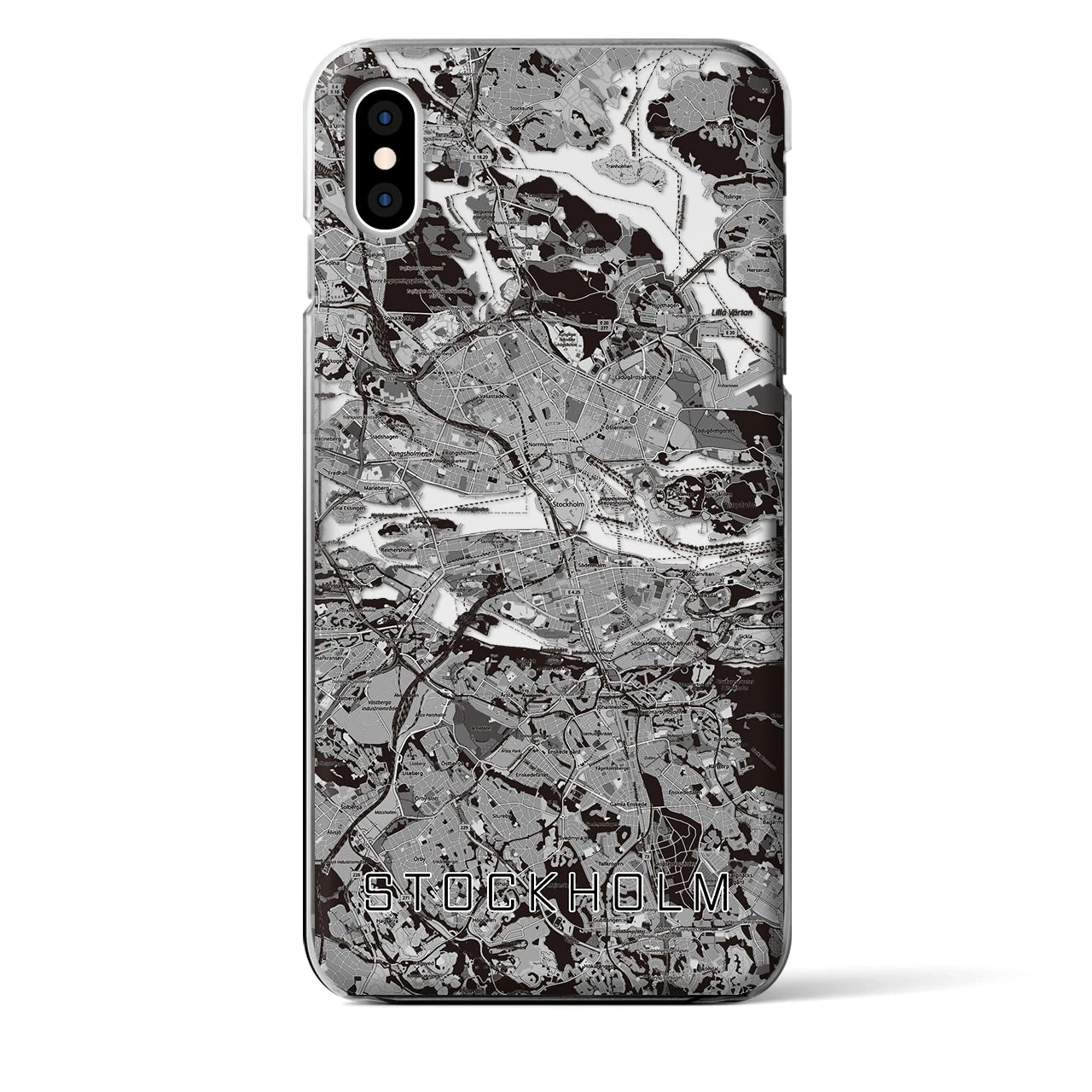 【ストックホルム（スウェーデン）】地図柄iPhoneケース（クリアタイプ）