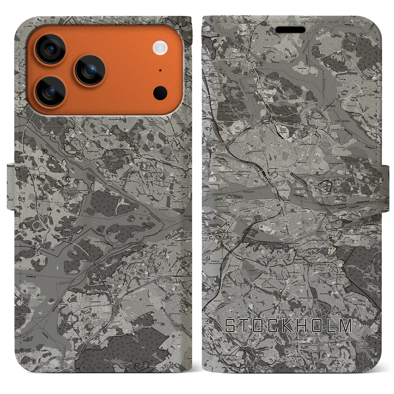 【ストックホルム（スウェーデン）】地図柄iPhoneケース（手帳タイプ）