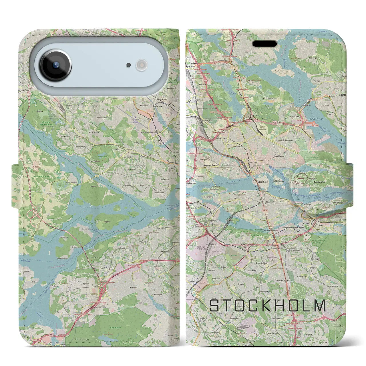 【ストックホルム（スウェーデン）】地図柄iPhoneケース（手帳タイプ）