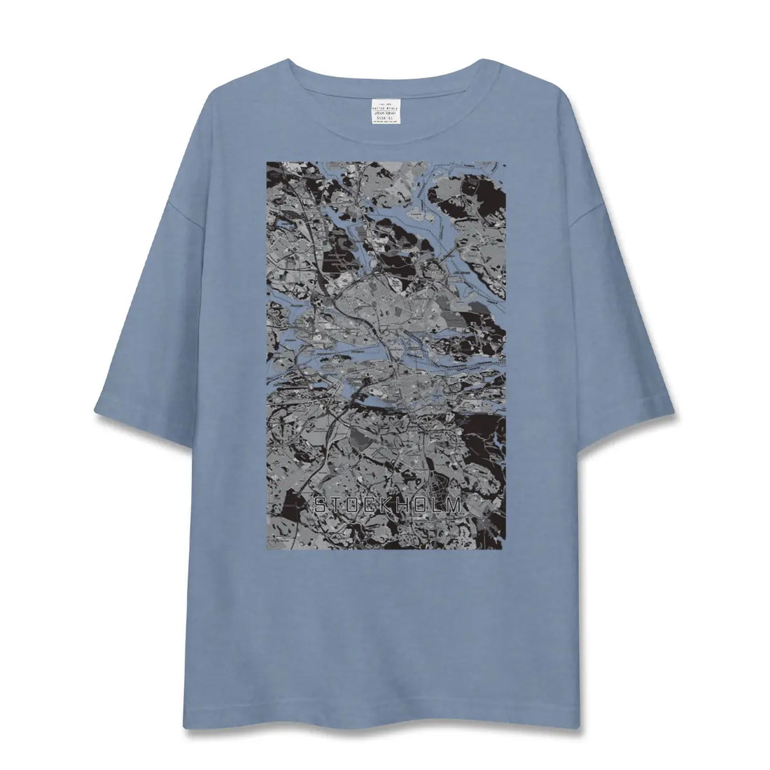 【ストックホルム（スウェーデン）】地図柄ビッグシルエットTシャツ