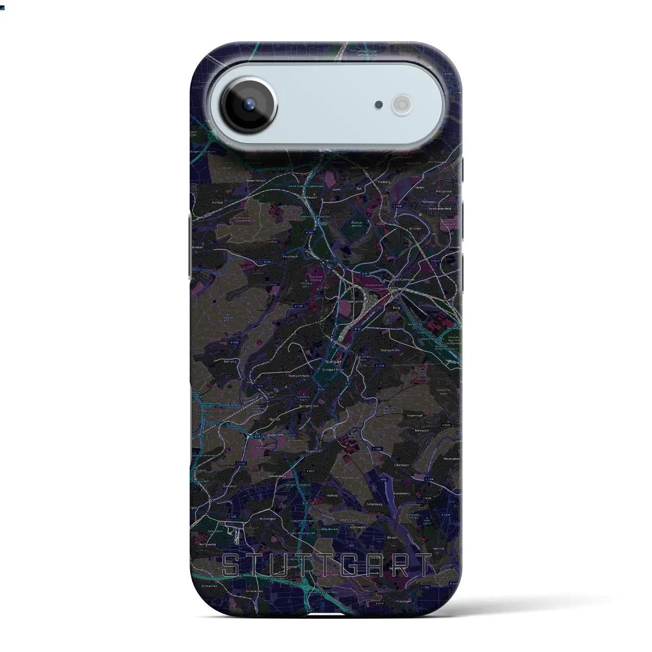 【シュトゥットガルト（ドイツ）】地図柄iPhoneケース（バックカバータイプ）