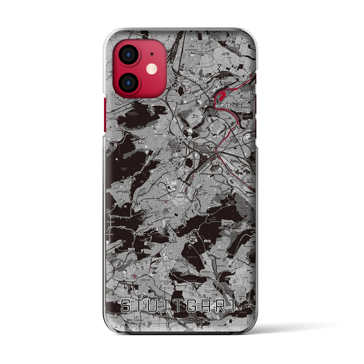 【シュトゥットガルト（ドイツ）】地図柄iPhoneケース（クリアタイプ）