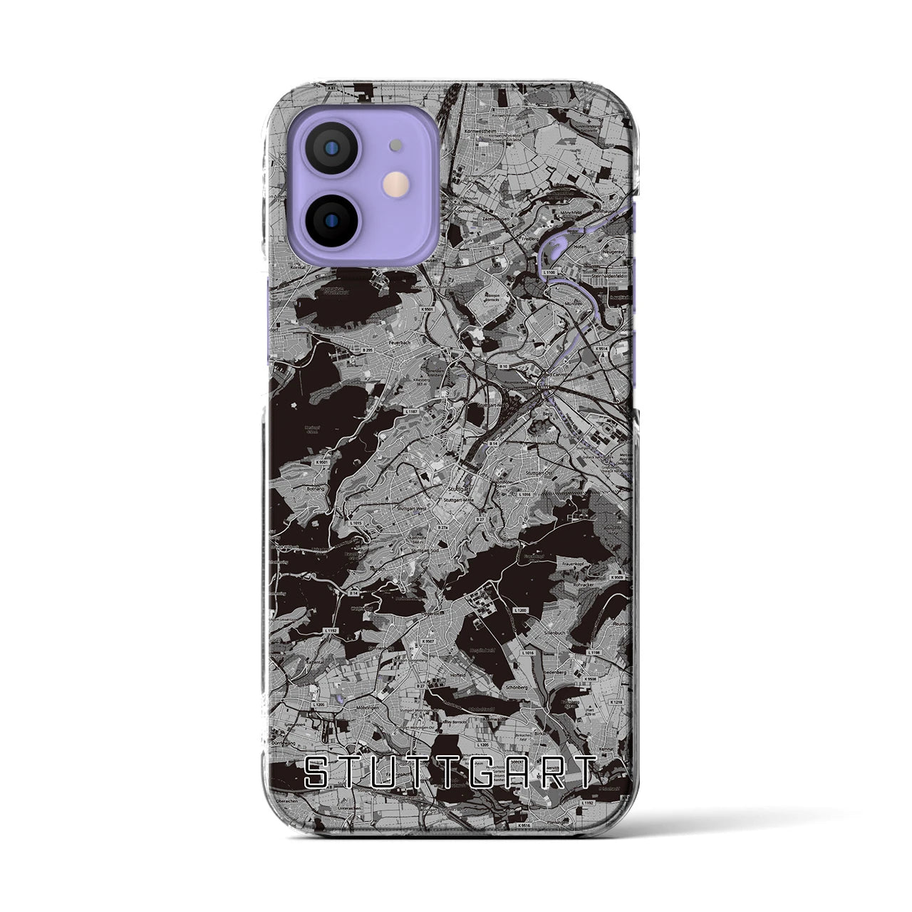 【シュトゥットガルト（ドイツ）】地図柄iPhoneケース（クリアタイプ）