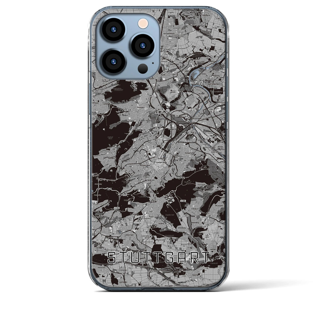 【シュトゥットガルト（ドイツ）】地図柄iPhoneケース（クリアタイプ）