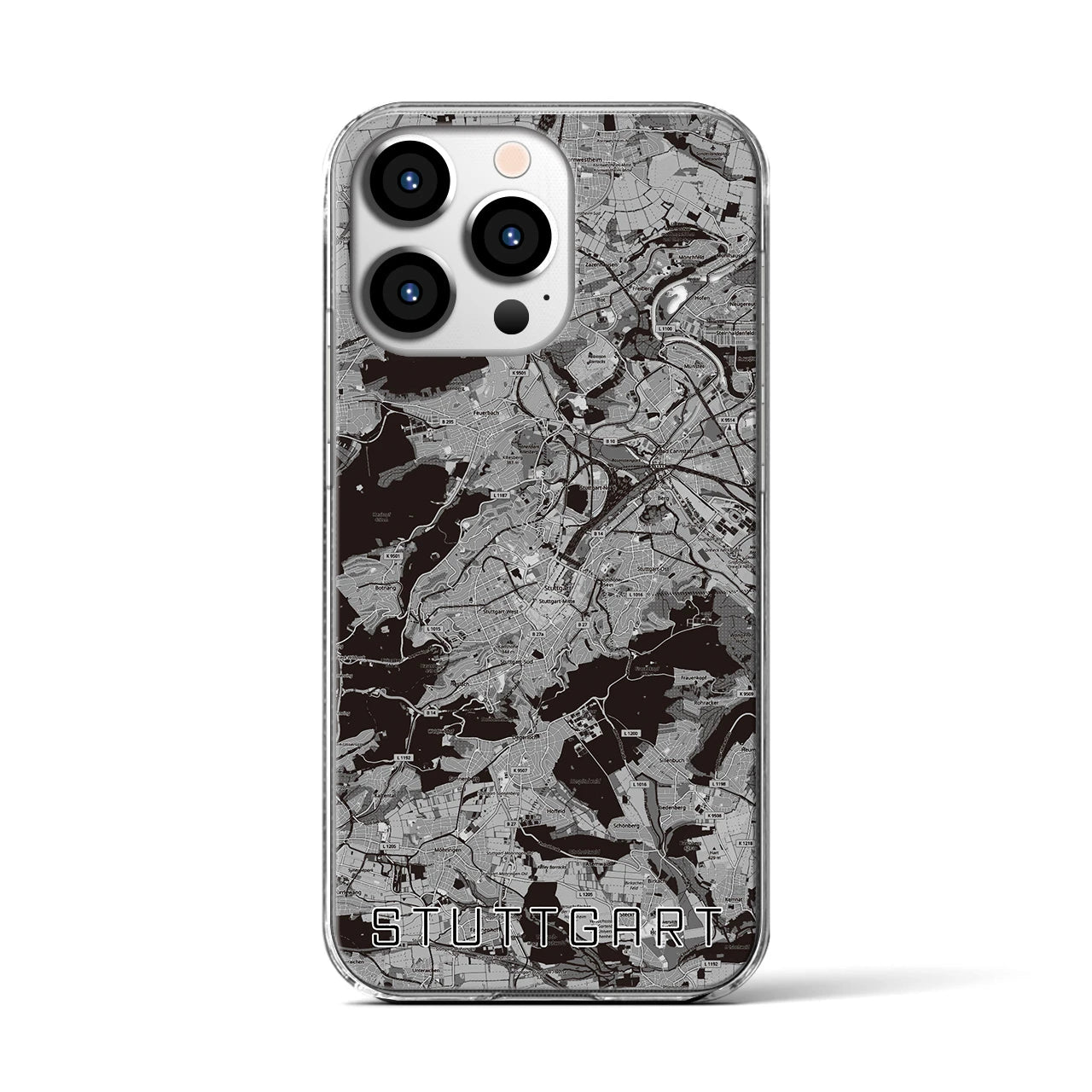 【シュトゥットガルト（ドイツ）】地図柄iPhoneケース（クリアタイプ）