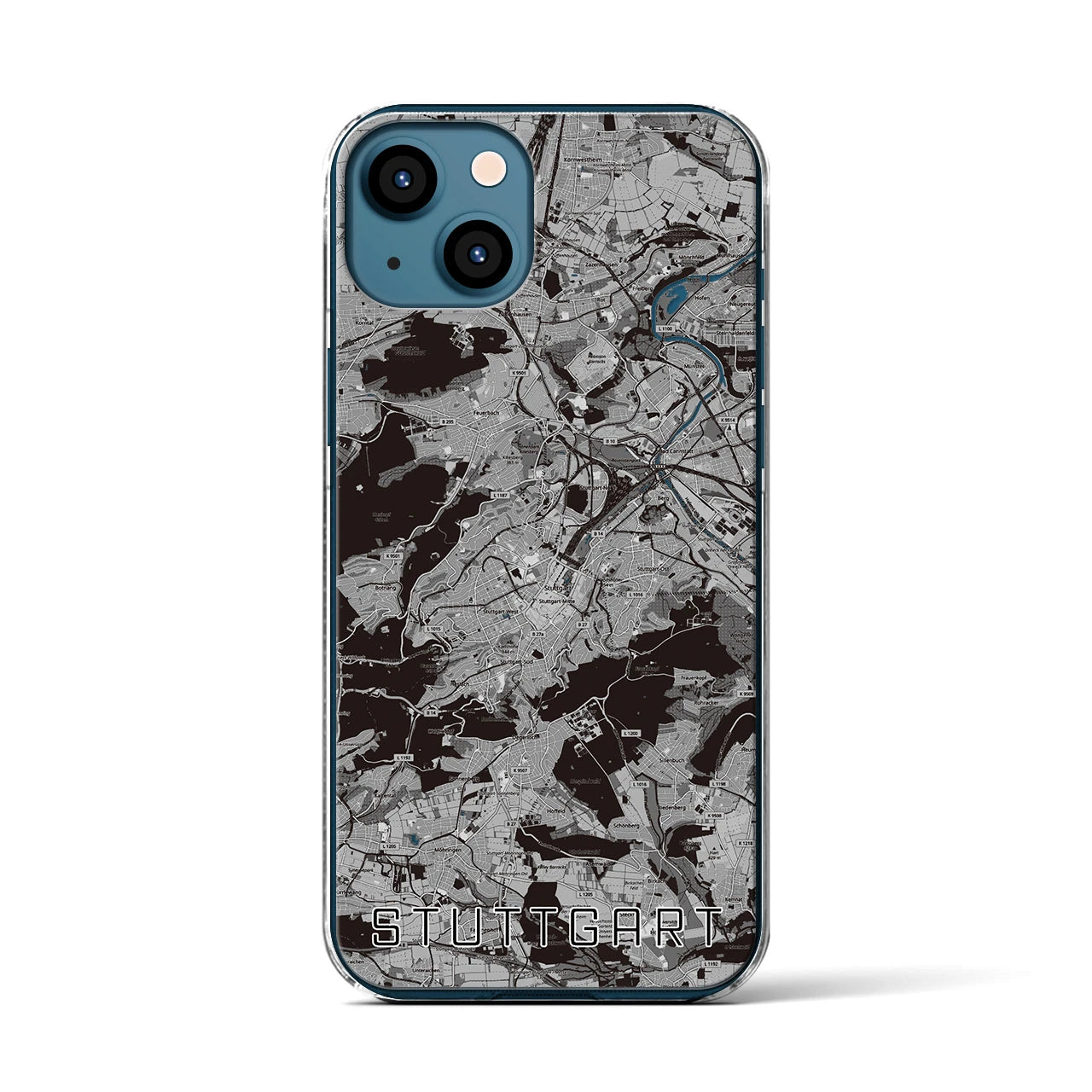 【シュトゥットガルト（ドイツ）】地図柄iPhoneケース（クリアタイプ）
