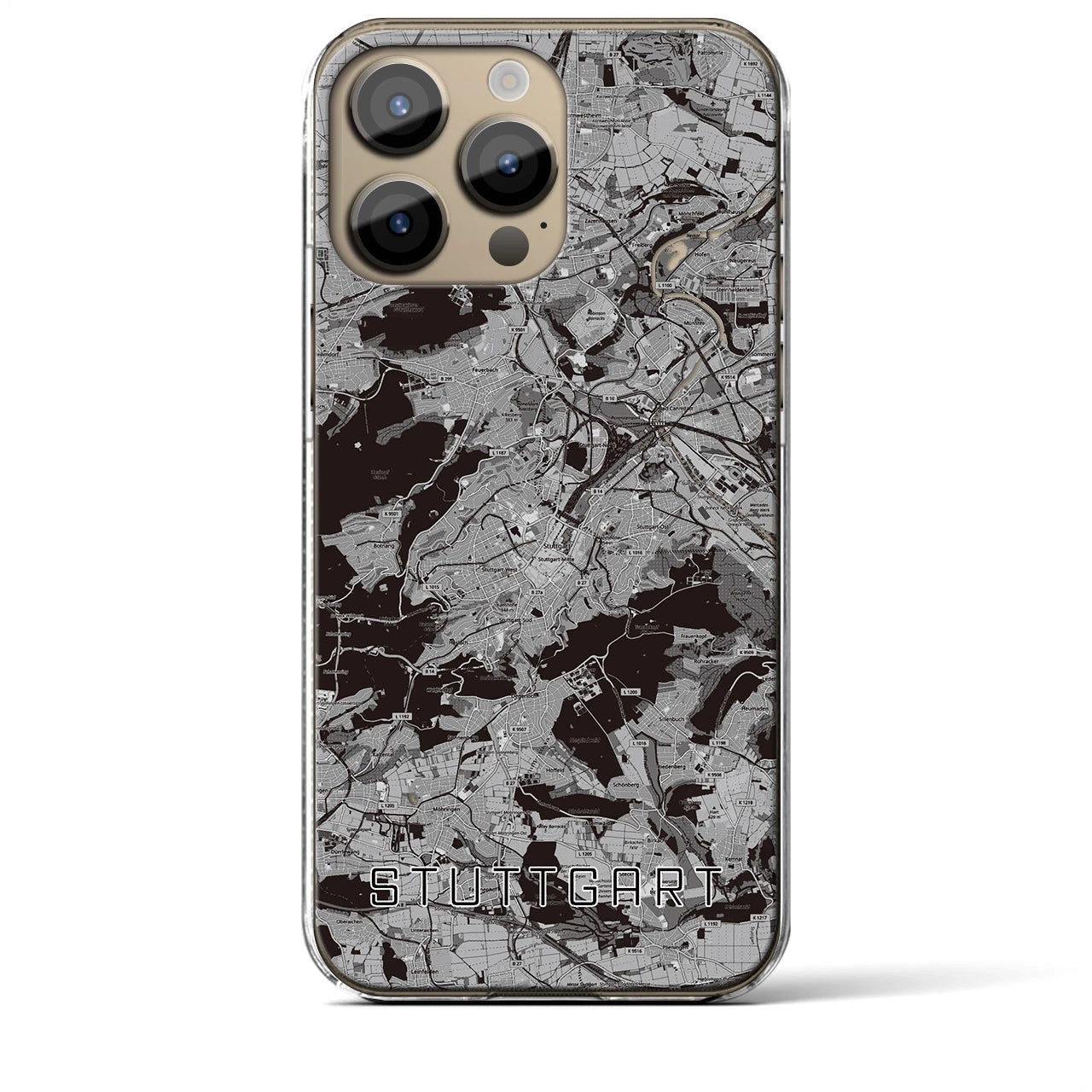 【シュトゥットガルト（ドイツ）】地図柄iPhoneケース（クリアタイプ）