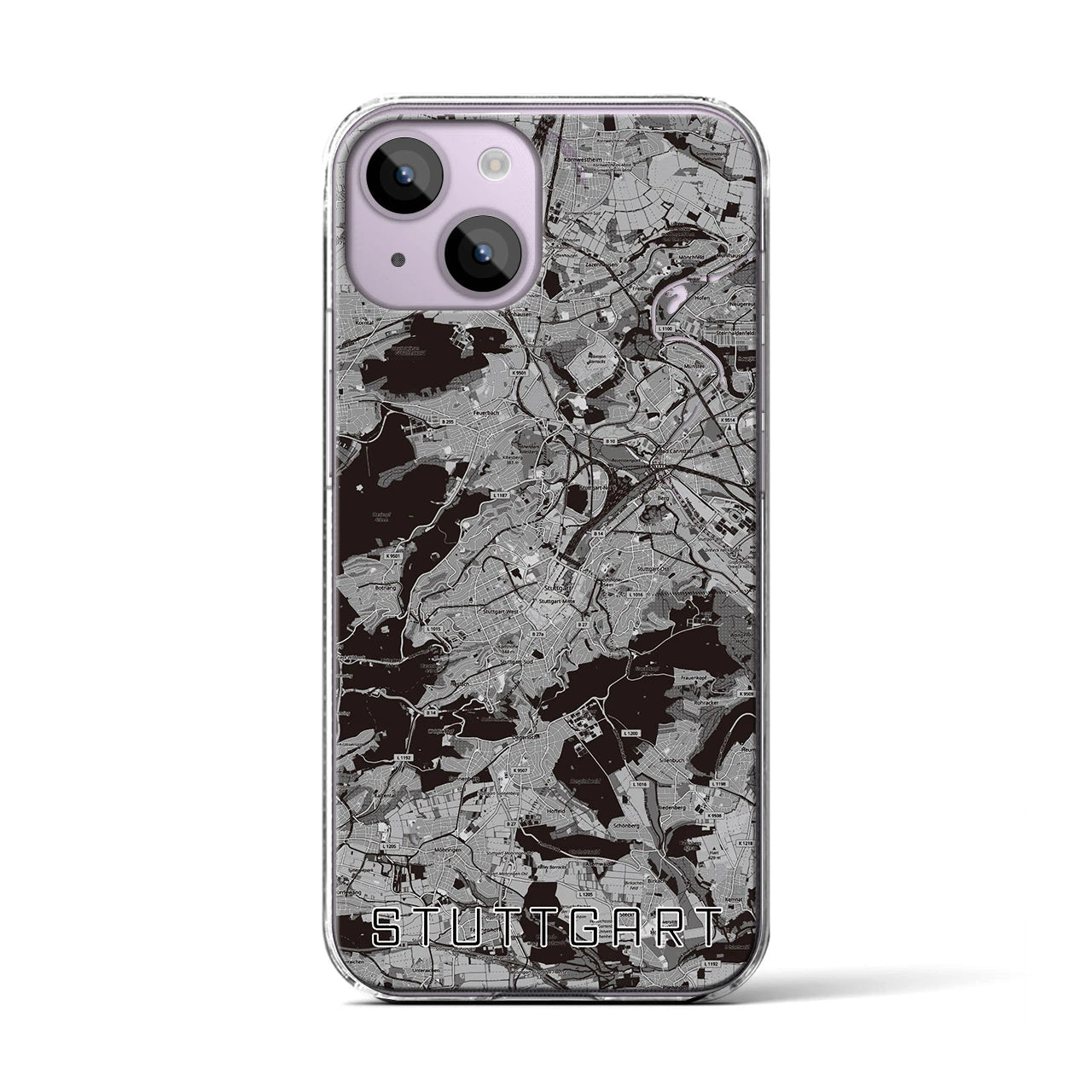 【シュトゥットガルト（ドイツ）】地図柄iPhoneケース（クリアタイプ）