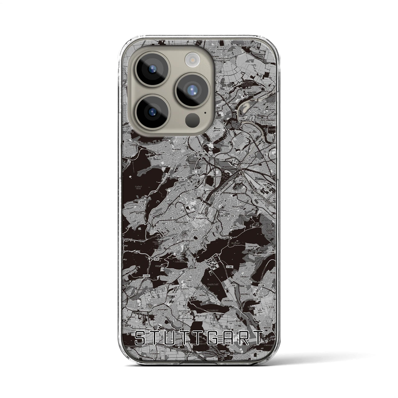 【シュトゥットガルト（ドイツ）】地図柄iPhoneケース（クリアタイプ）