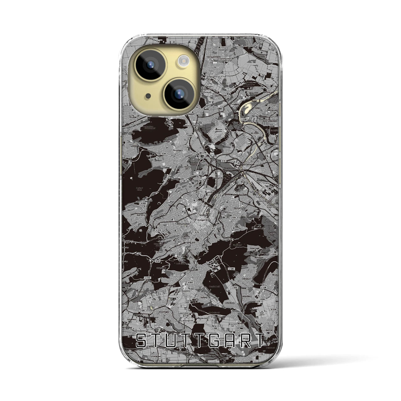 【シュトゥットガルト（ドイツ）】地図柄iPhoneケース（クリアタイプ）