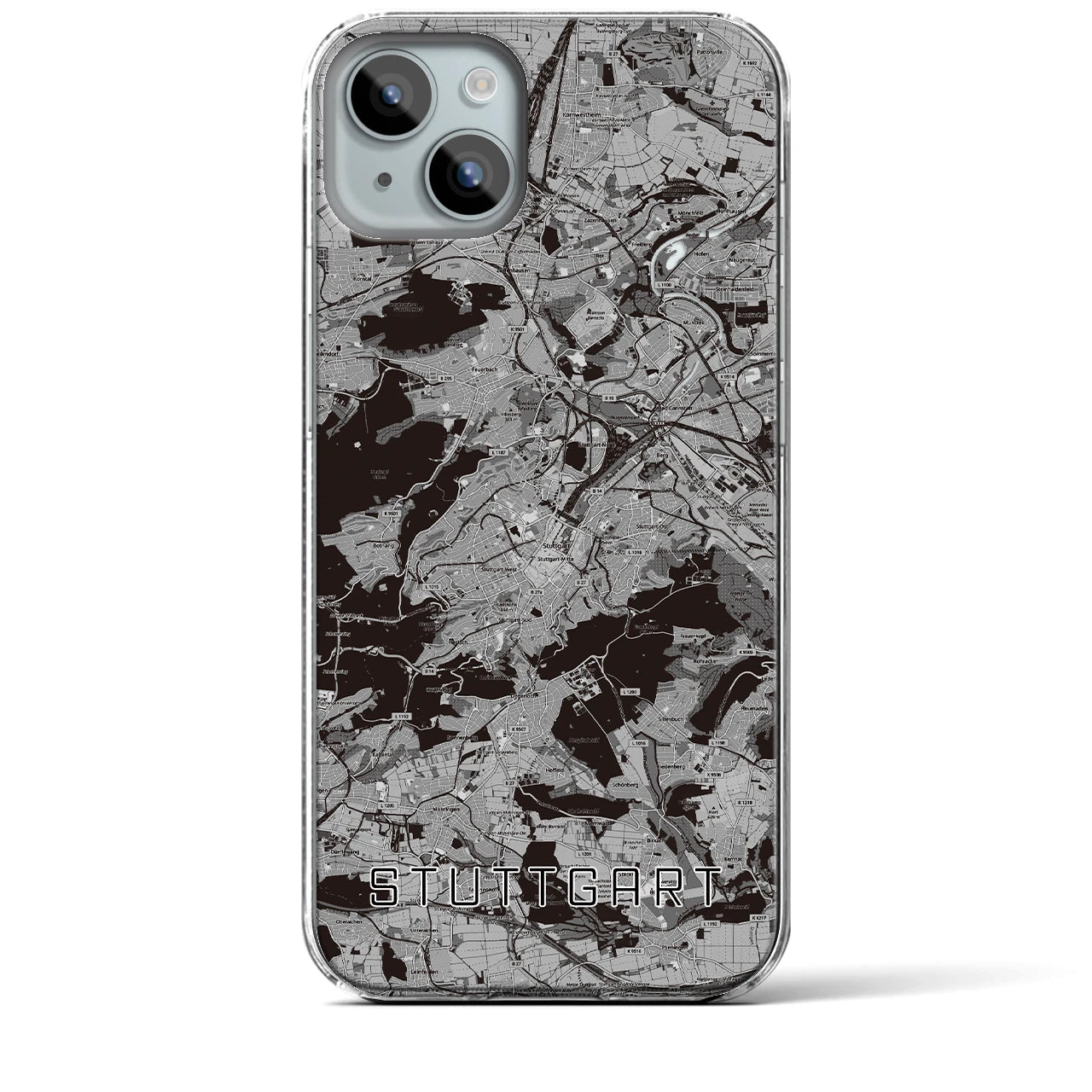 【シュトゥットガルト（ドイツ）】地図柄iPhoneケース（クリアタイプ）