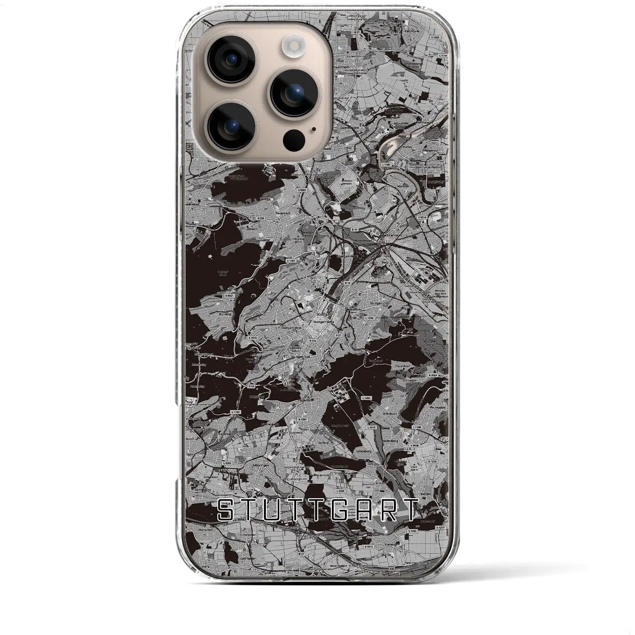 【シュトゥットガルト（ドイツ）】地図柄iPhoneケース（クリアタイプ）