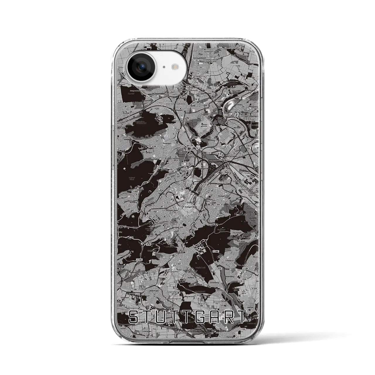【シュトゥットガルト（ドイツ）】地図柄iPhoneケース（クリアタイプ）