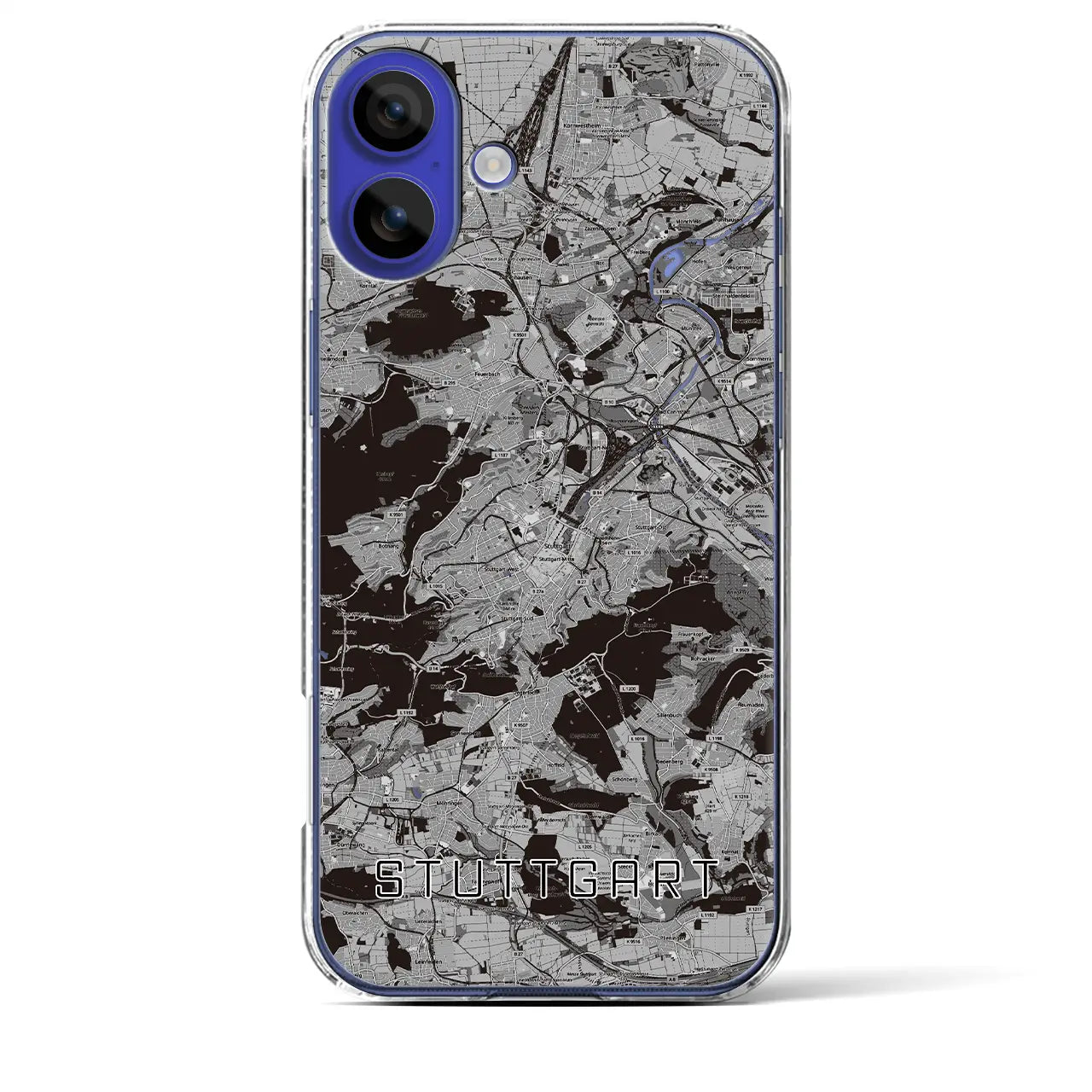 【シュトゥットガルト（ドイツ）】地図柄iPhoneケース（クリアタイプ）