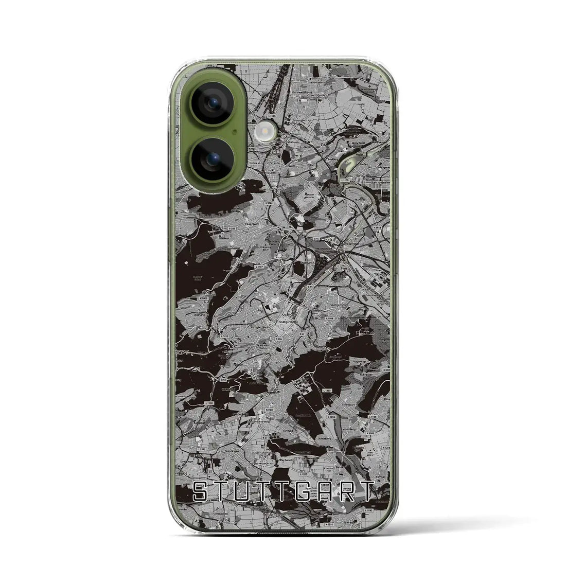 【シュトゥットガルト（ドイツ）】地図柄iPhoneケース（クリアタイプ）モノトーン・iPhone 17 Pro Max 用