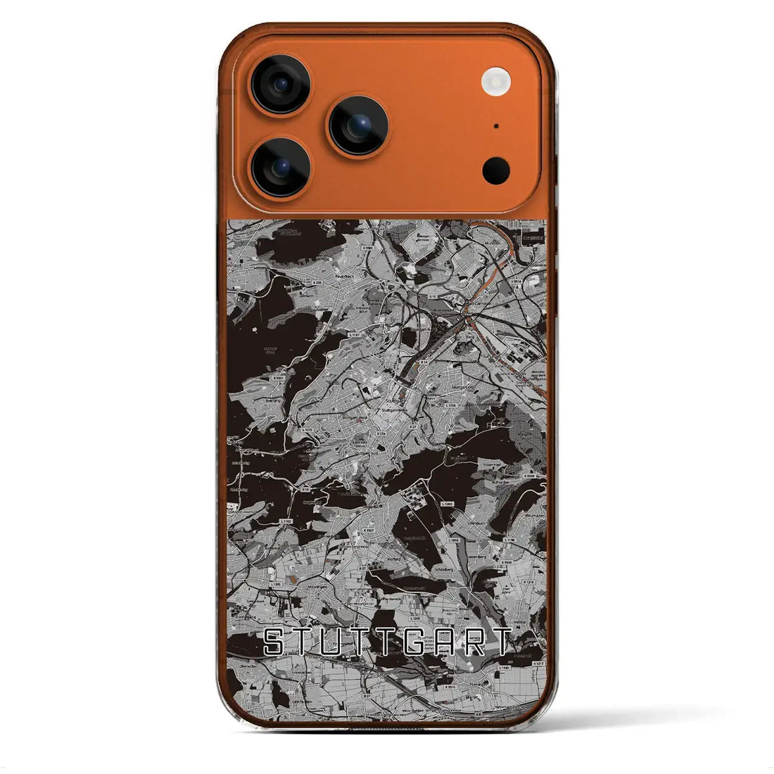 【シュトゥットガルト（ドイツ）】地図柄iPhoneケース（クリアタイプ）モノトーン・iPhone 17 Pro Max 用