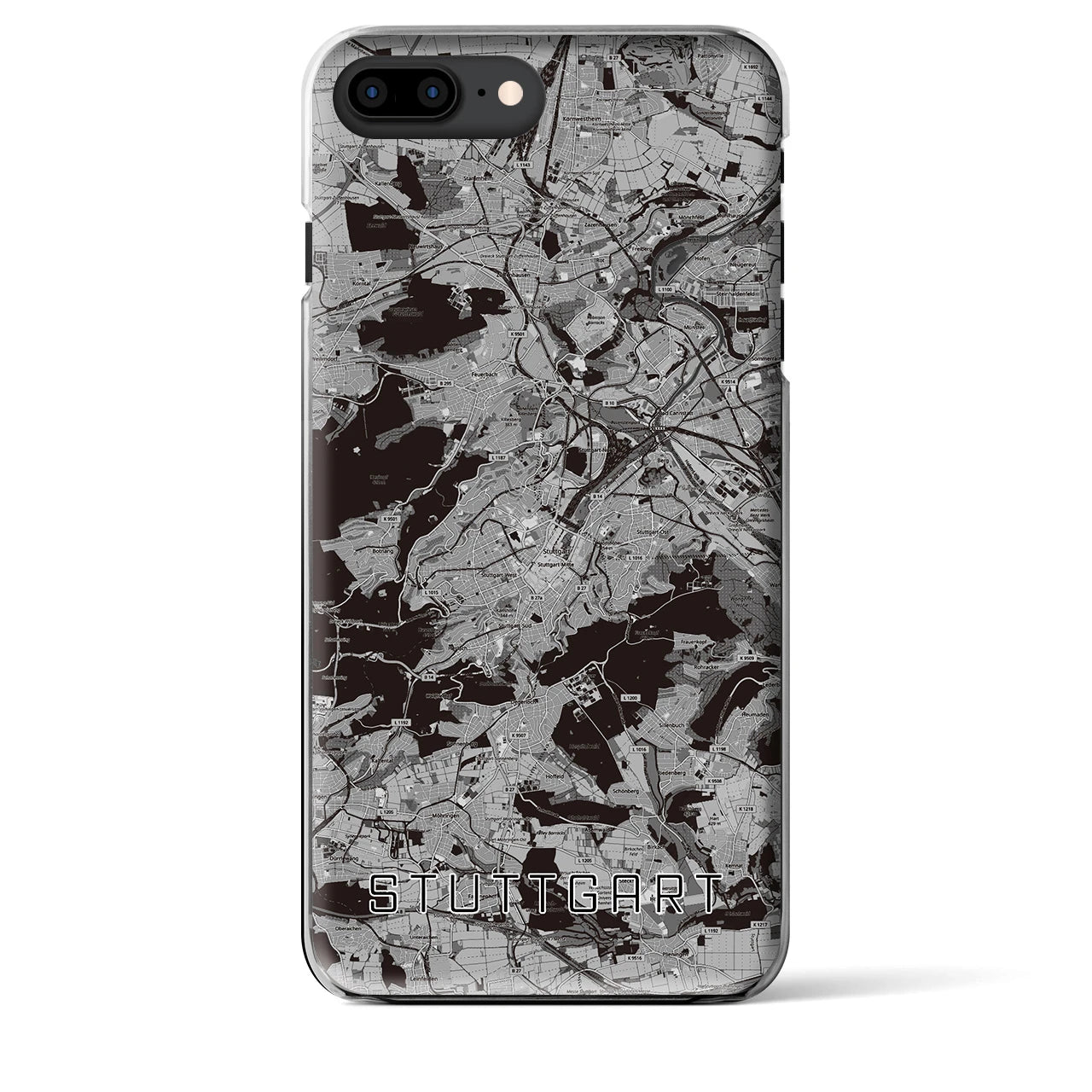 【シュトゥットガルト（ドイツ）】地図柄iPhoneケース（クリアタイプ）