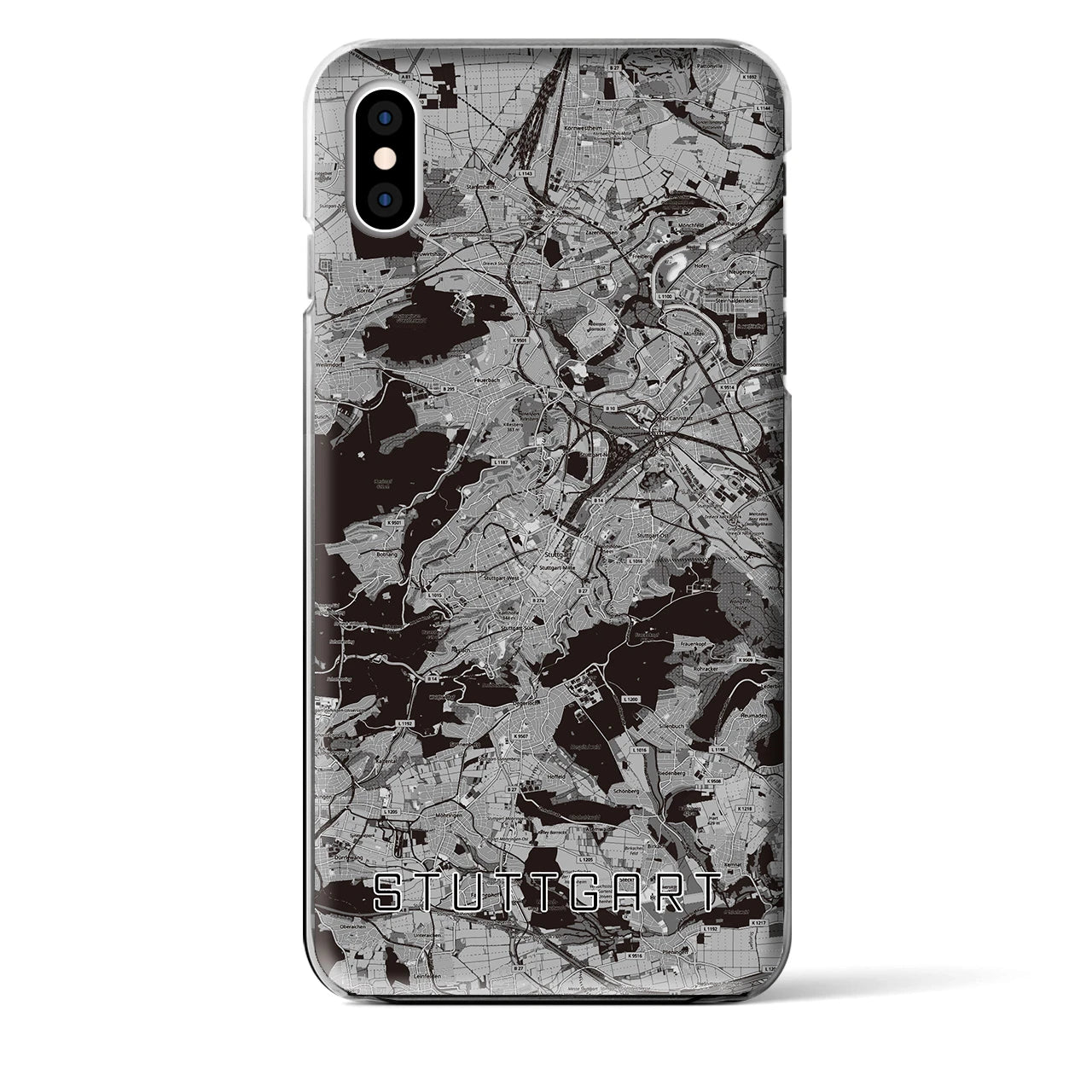 【シュトゥットガルト（ドイツ）】地図柄iPhoneケース（クリアタイプ）