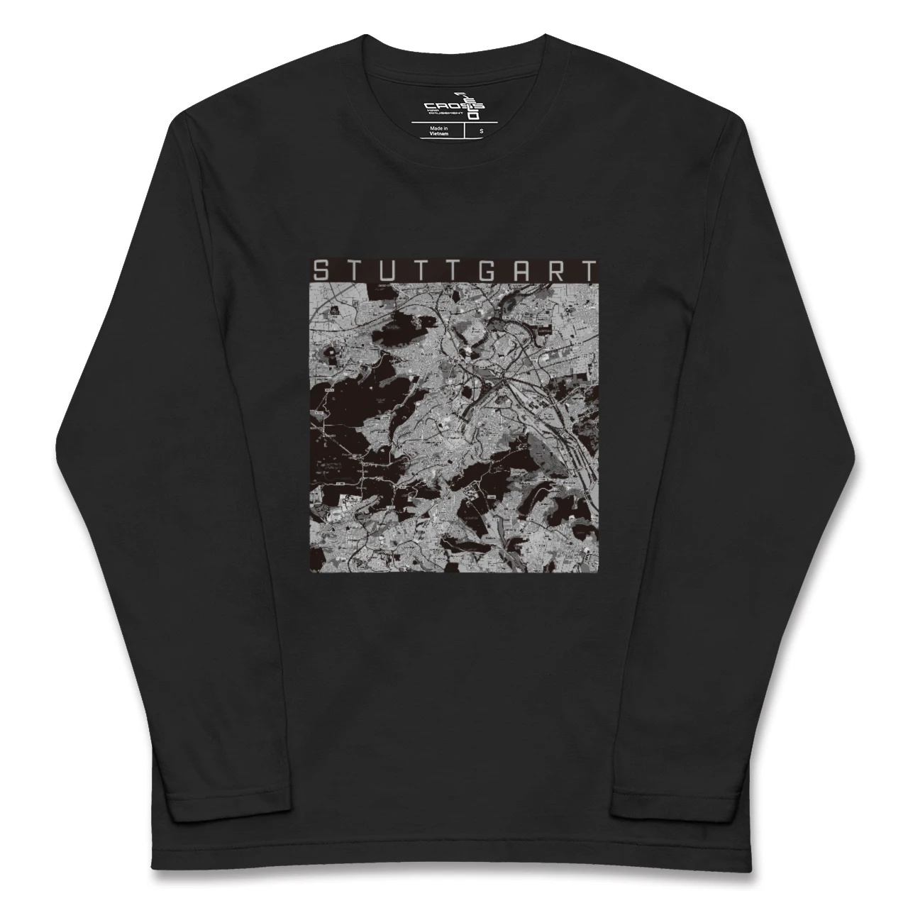 【シュトゥットガルト（ドイツ）】地図柄ロングスリーブTシャツ