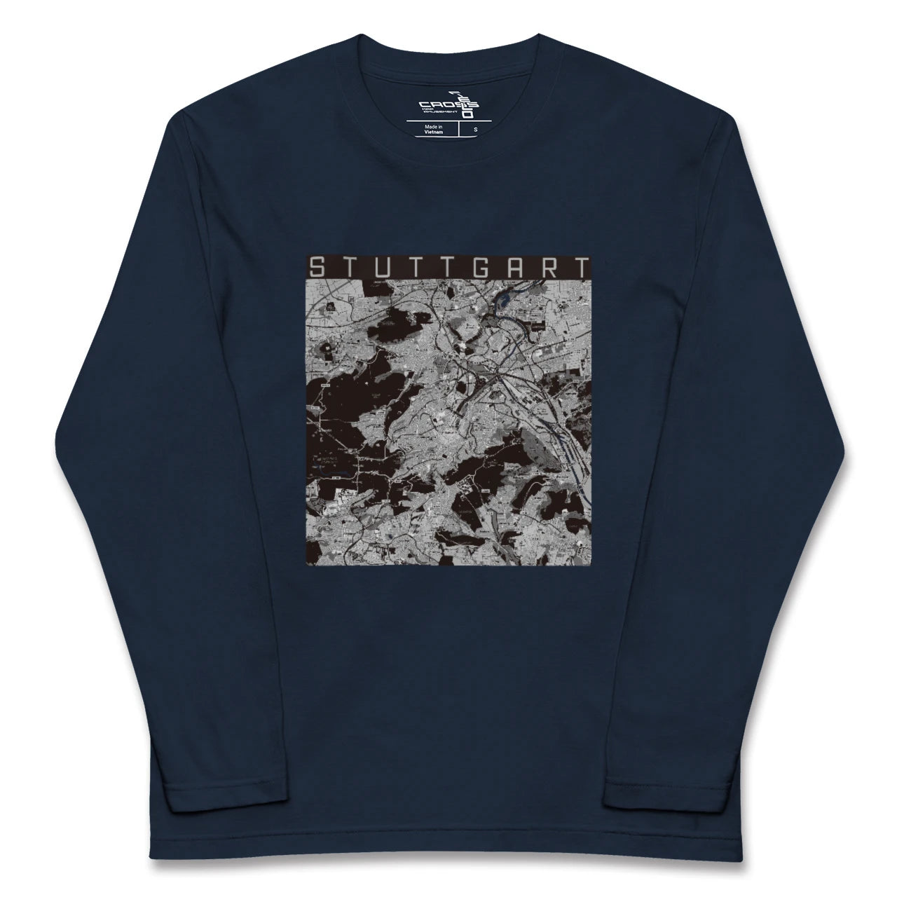【シュトゥットガルト（ドイツ）】地図柄ロングスリーブTシャツ