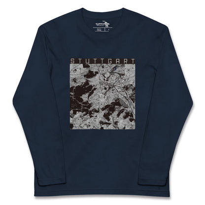 【シュトゥットガルト（ドイツ）】地図柄ロングスリーブTシャツ