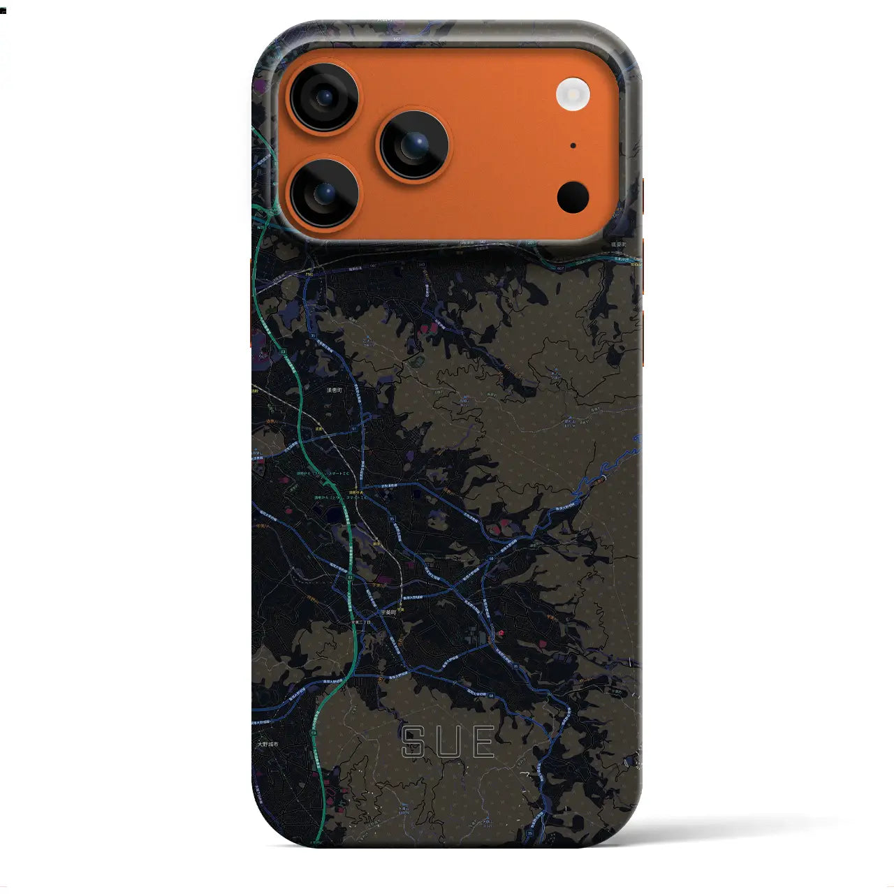 【須恵（福岡県）】地図柄iPhoneケース（バックカバータイプ）