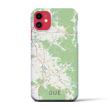 【須恵（福岡県）】地図柄iPhoneケース（バックカバータイプ）