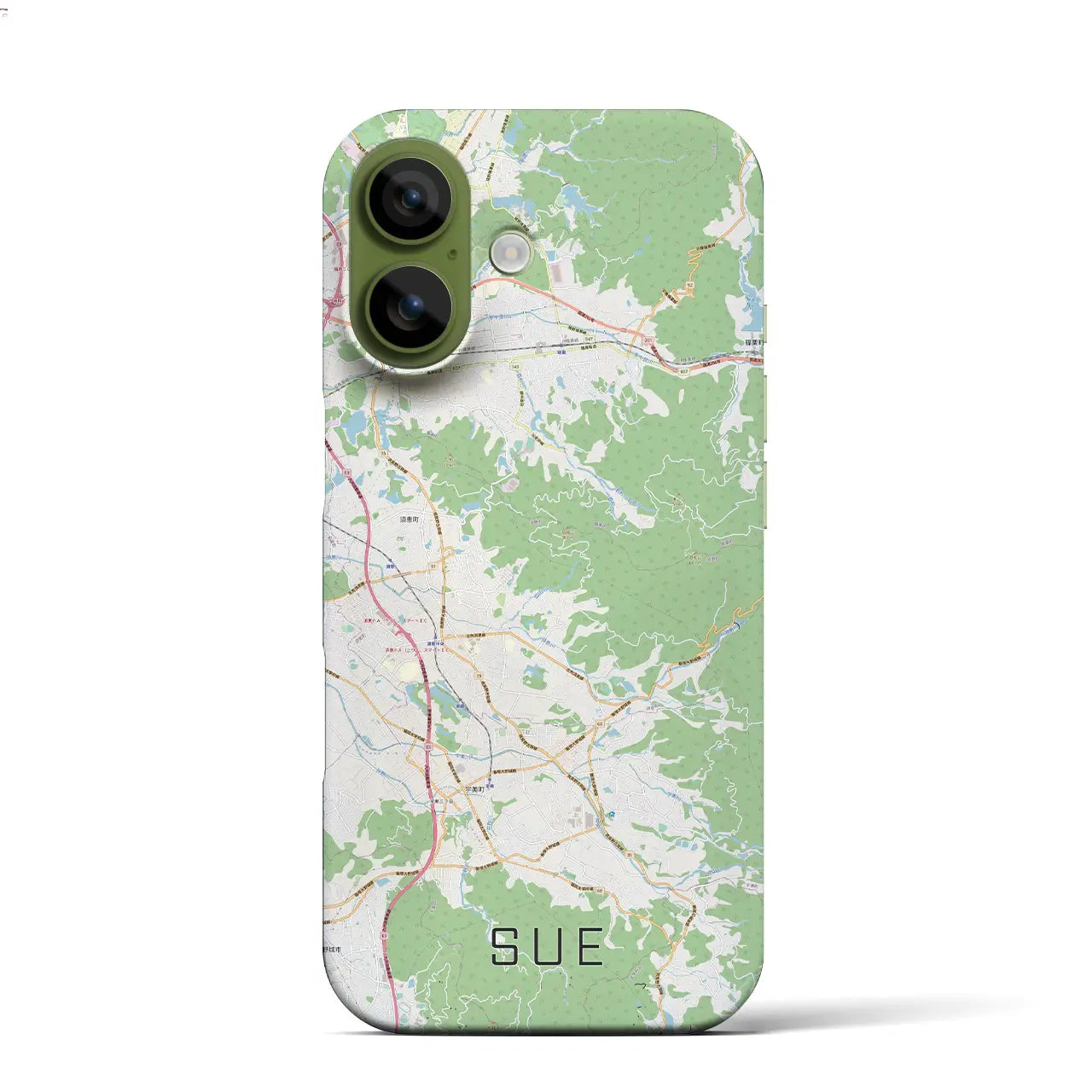 【須恵（福岡県）】地図柄iPhoneケース（バックカバータイプ）