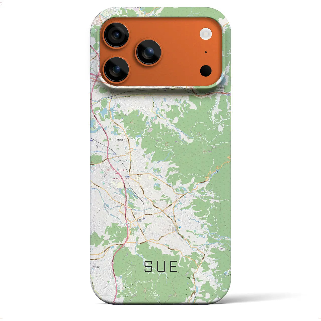 【須恵（福岡県）】地図柄iPhoneケース（バックカバータイプ）