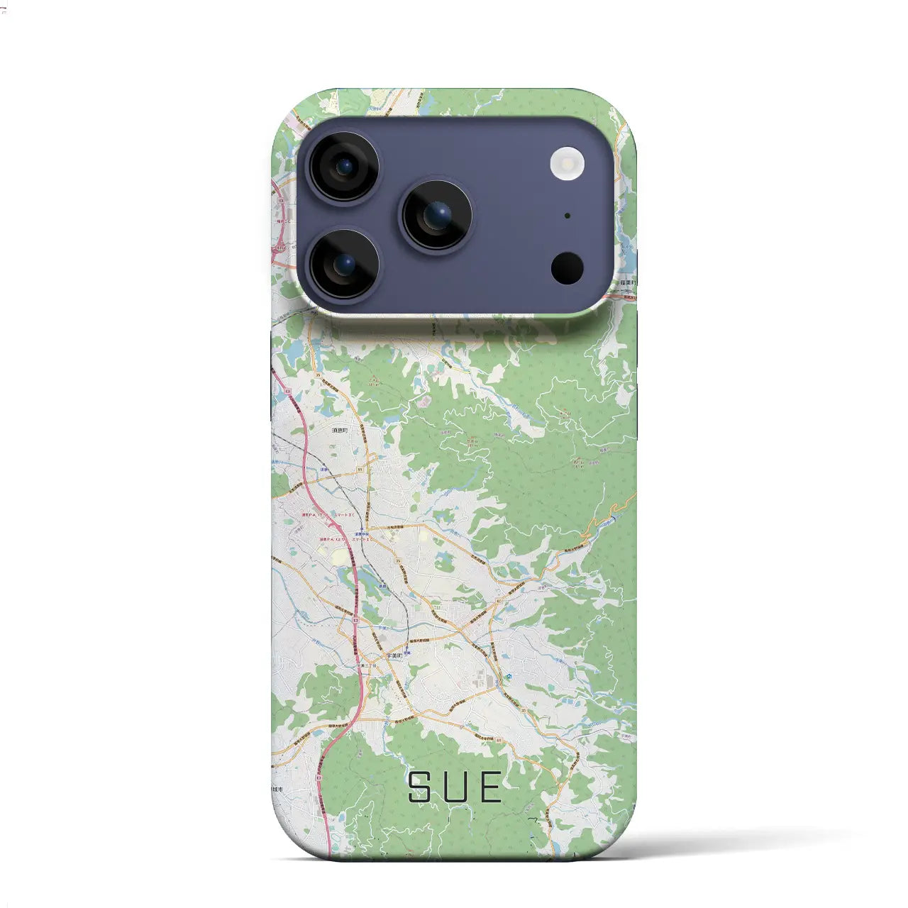 【須恵（福岡県）】地図柄iPhoneケース（バックカバータイプ）