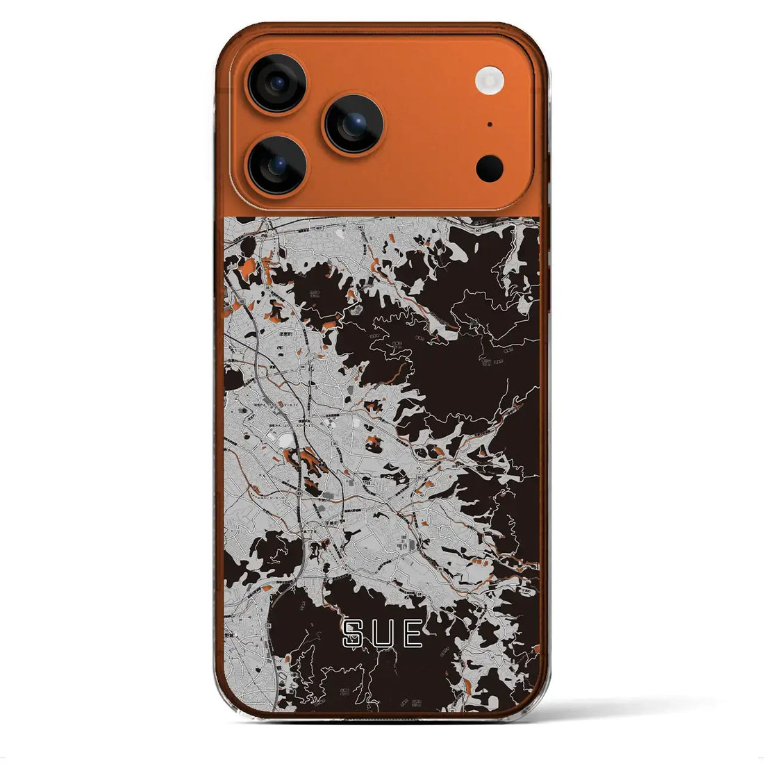 【須恵(福岡県)】地図柄iPhoneケース(クリアタイプ)モノトーン・iPhone 17 Pro Max 用