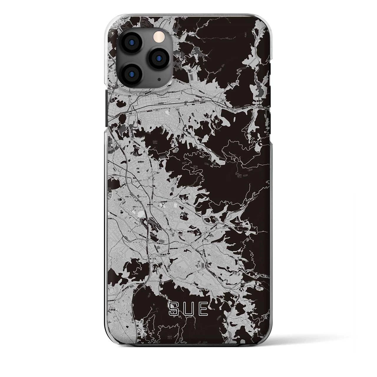 【須恵（福岡県）】地図柄iPhoneケース（クリアタイプ）