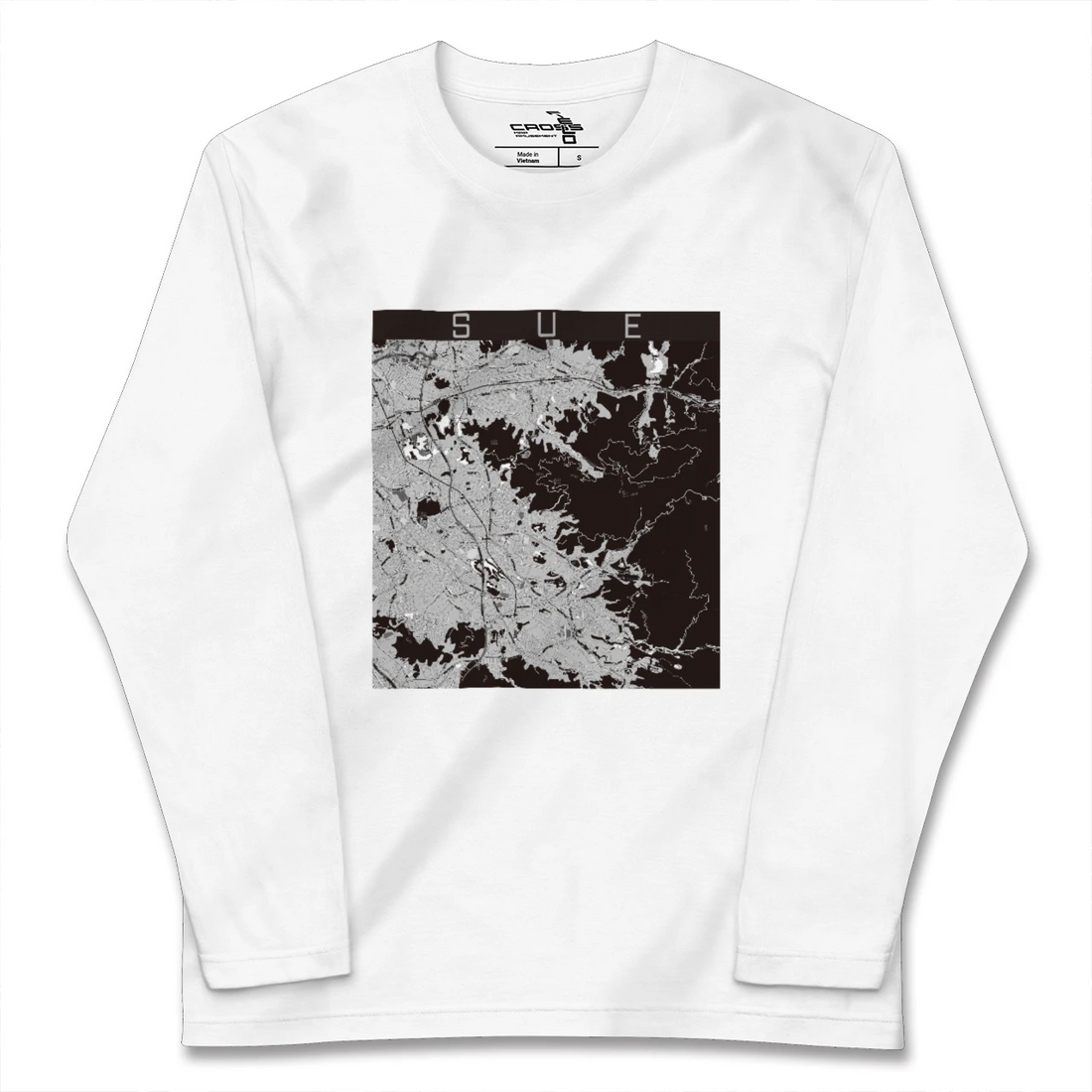 【須恵(福岡県)】地図柄ロングスリーブTシャツ