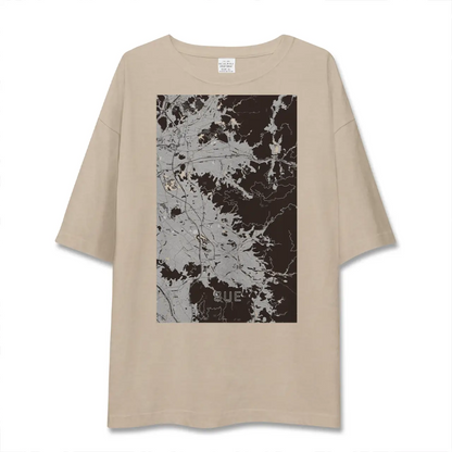 【須恵（福岡県）】地図柄ビッグシルエットTシャツ