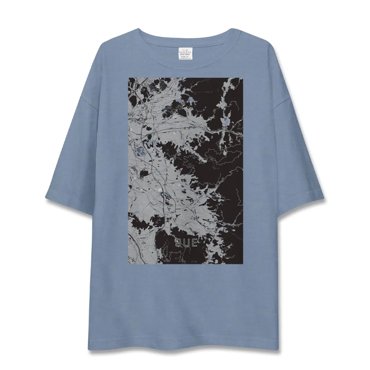 【須恵（福岡県）】地図柄ビッグシルエットTシャツ