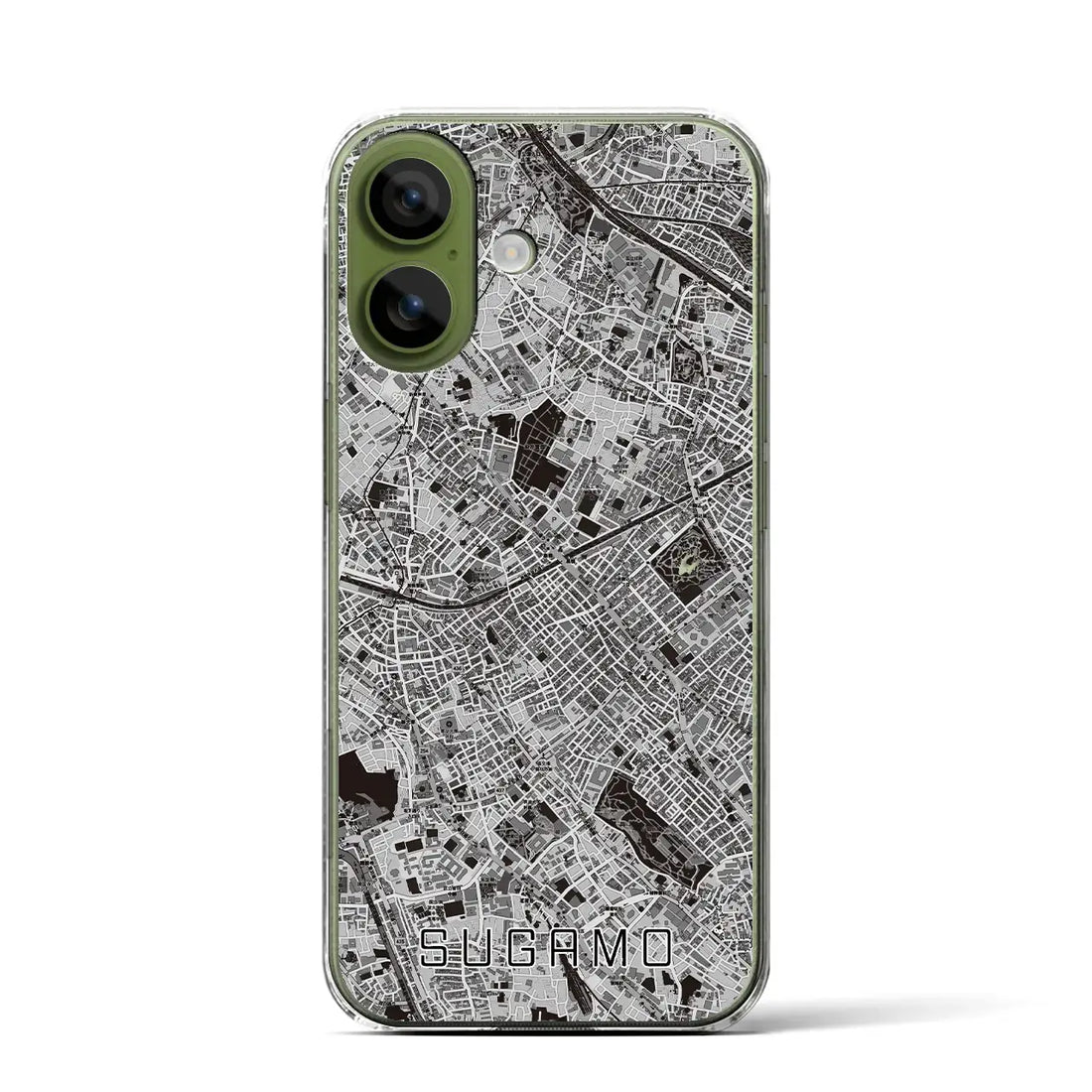 【巣鴨（東京都）】地図柄iPhoneケース（クリアタイプ）モノトーン・iPhone 17 Pro Max 用