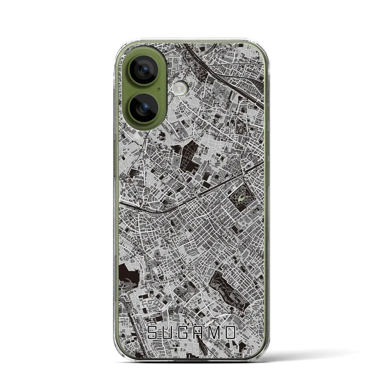 【巣鴨（東京都）】地図柄iPhoneケース（クリアタイプ）モノトーン・iPhone 17 Pro Max 用