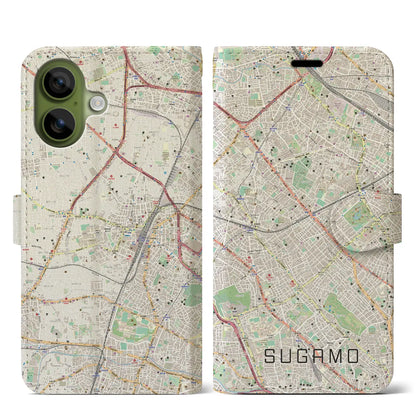 【巣鴨（東京都）】地図柄iPhoneケース（手帳タイプ）