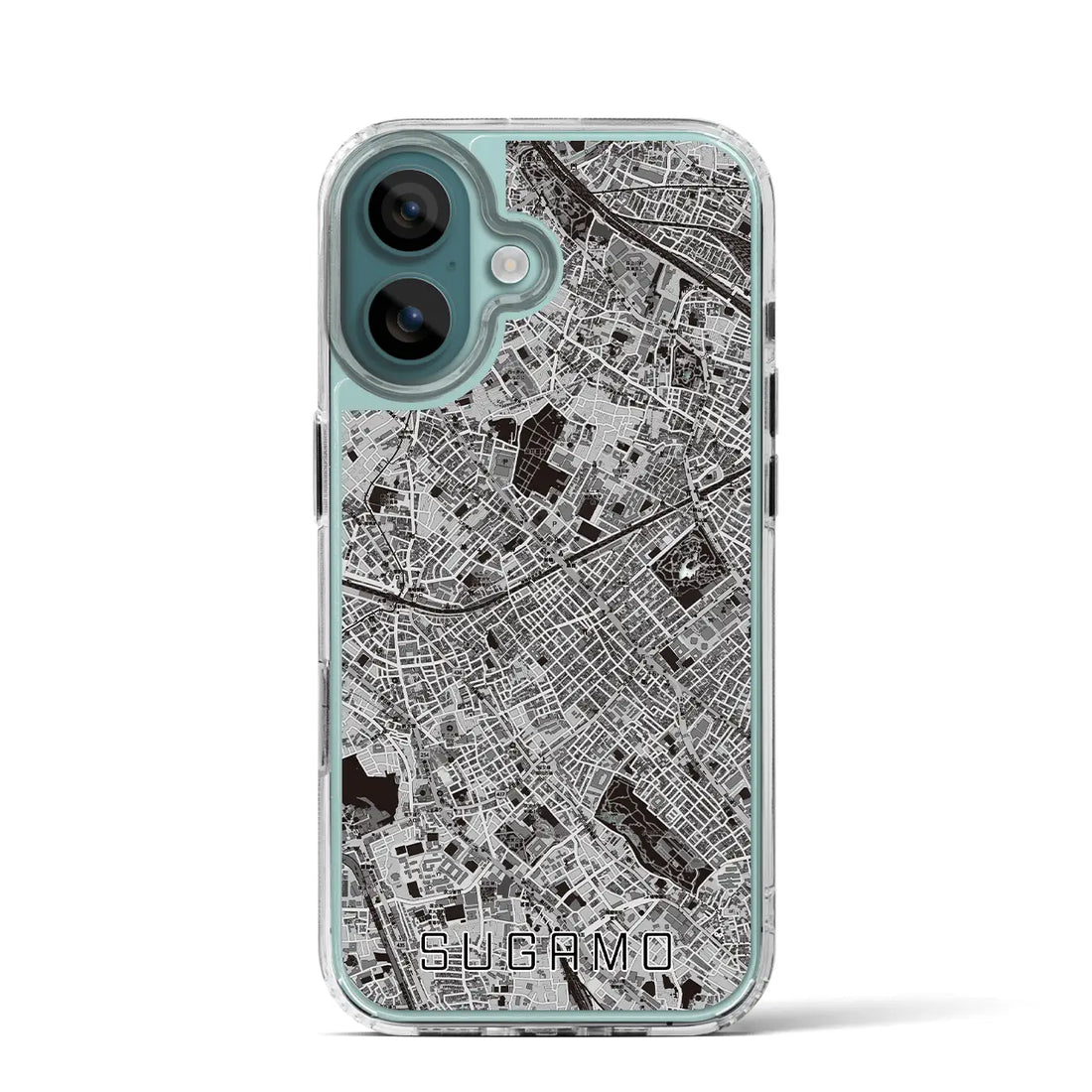 【巣鴨（東京都）】地図柄iPhoneケース（MagSafeタイプ）モノトーン・iPhone 16 Pro 用