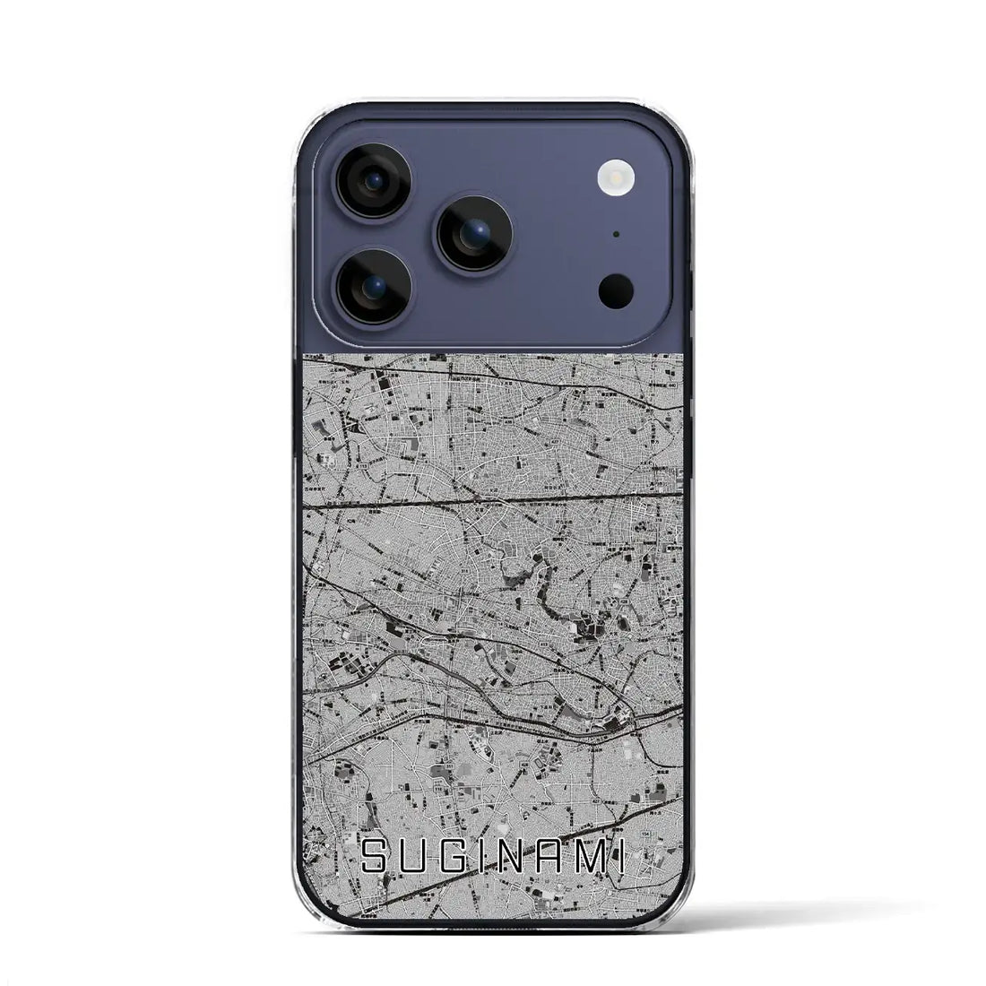 【杉並(東京都)】地図柄iPhoneケース(クリアタイプ)モノトーン・iPhone 17 Pro Max 用