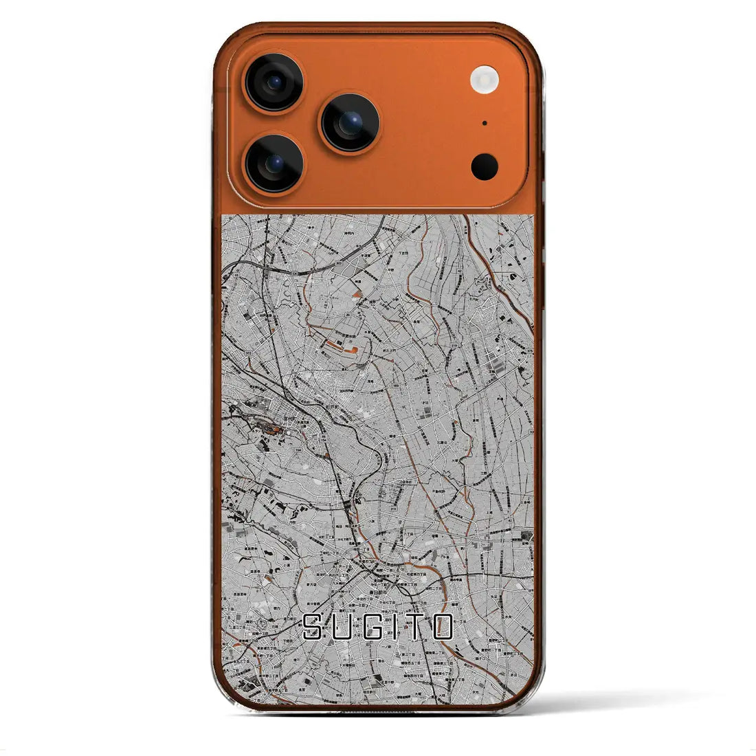 【杉戸（埼玉県）】地図柄iPhoneケース（クリアタイプ）