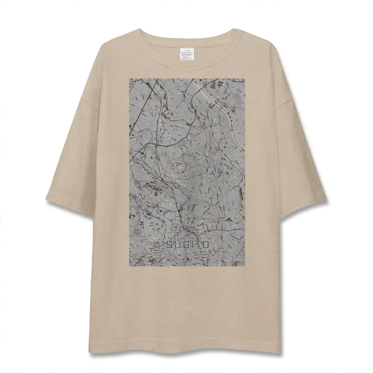 【杉戸（埼玉県）】地図柄ビッグシルエットTシャツ