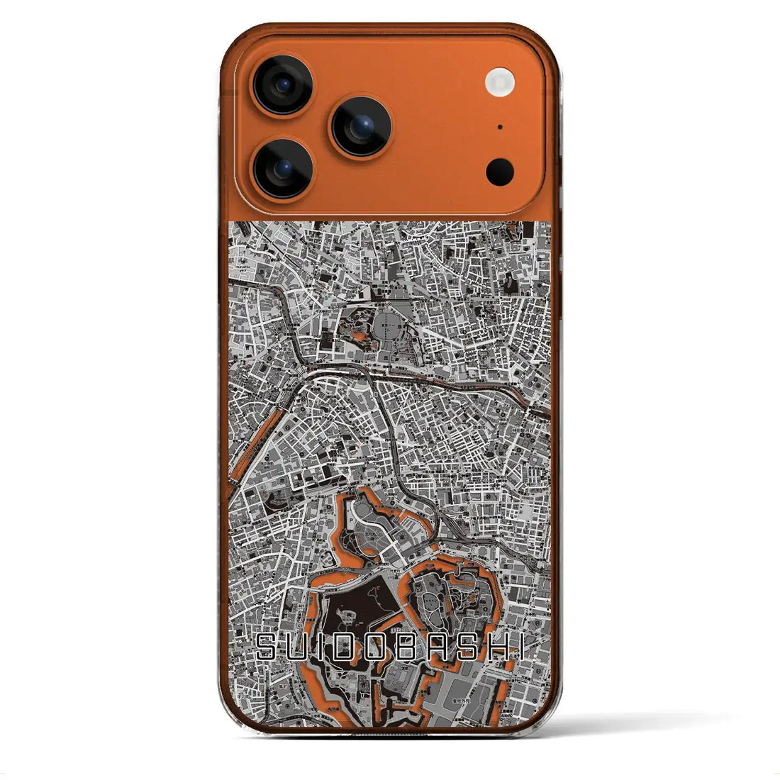 【水道橋(東京都)】地図柄iPhoneケース(クリアタイプ)モノトーン・iPhone 17 Pro Max 用