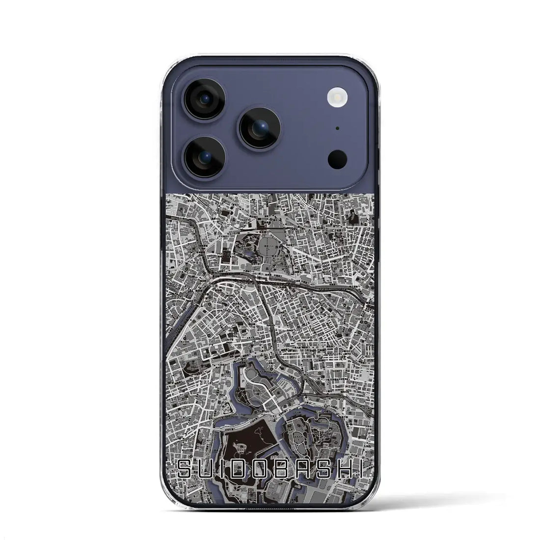 【水道橋(東京都)】地図柄iPhoneケース(クリアタイプ)モノトーン・iPhone 17 Pro Max 用