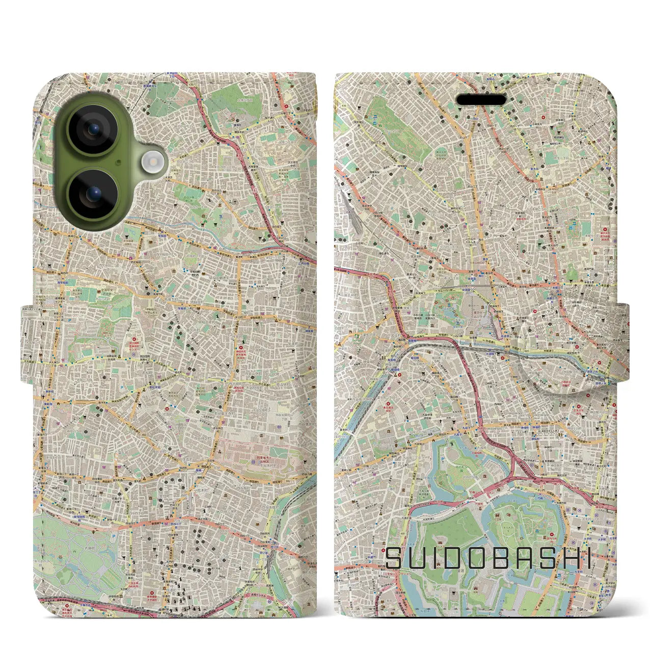 【水道橋（東京都）】地図柄iPhoneケース（手帳タイプ）